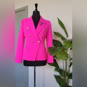 Pink bubble gum pop blazer